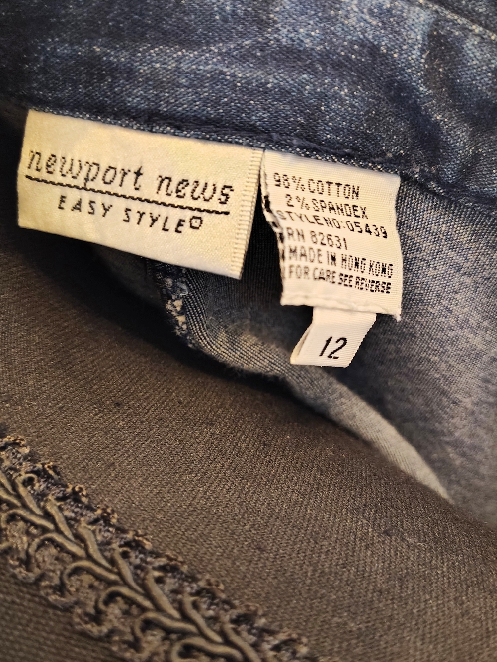 Vintage Newport News Denim Maxi Dress Long Sleeve Mothers Day 90s Y2K Western 12 - Picture 8 of 12